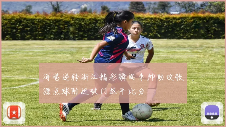 海港逆转浙江精彩瞬间李帅助攻张源点球附近破门扳平比分
